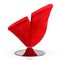 Manhattan Comfort Tulip Swivel Accent Chair in Red and Polished Chrome (Set of 2) 2-AC029-RD - alternate 2